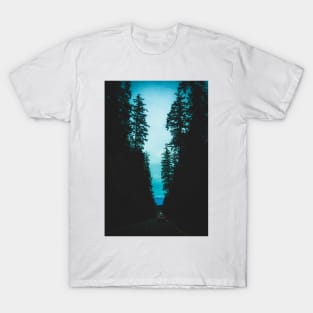 Moody Blue Hour Forest Drive T-Shirt